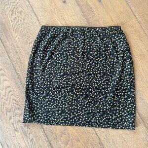 Elodie Black Mini Skirt with Floral Design